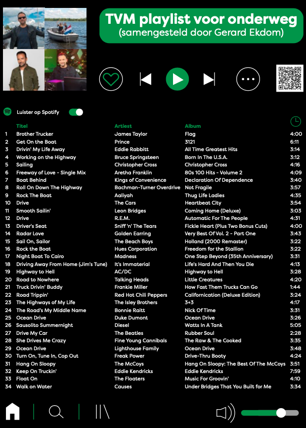 TVM playlist voor onderweg